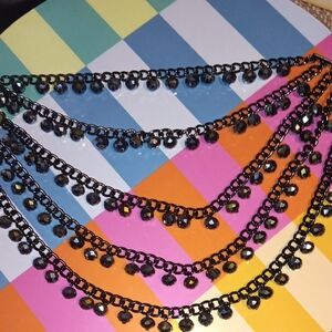 Elegant Black Beaded Necklace (A)